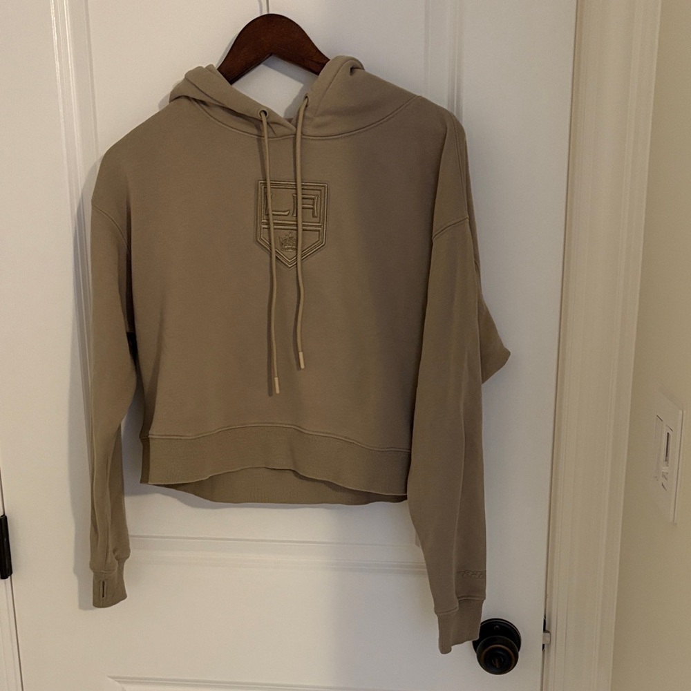 LA KINGS size XS cropped hooded sweatshirt taupe color